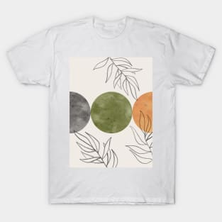 Green and terracotta botanical abstract T-Shirt